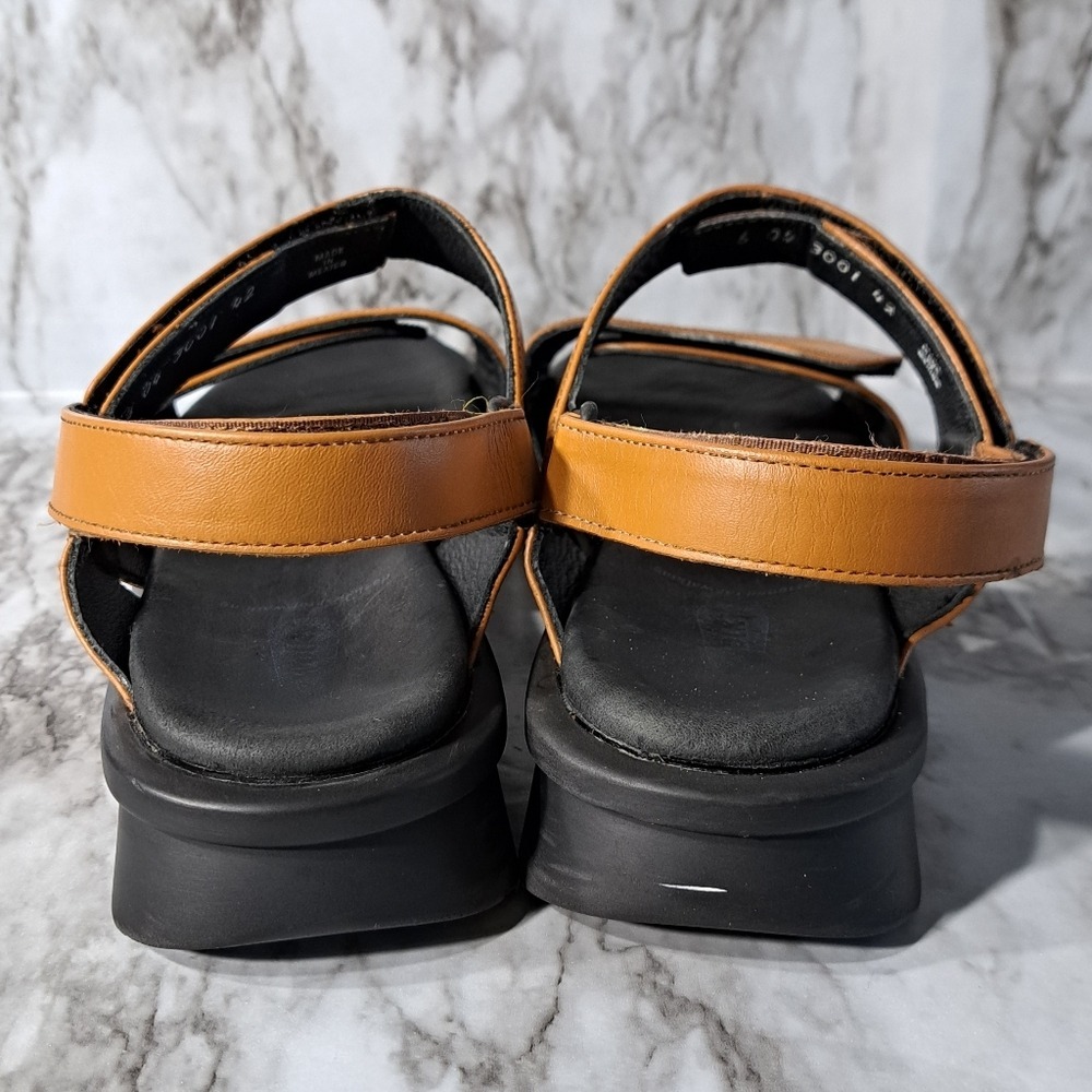 Wolky Women's Open Toe Comfortable Sandals‎ Genuine Leather Chestnut/Brown 42 - Picture 13 of 15